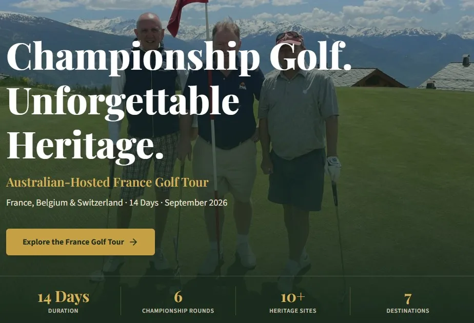 Touring Golf website homepage